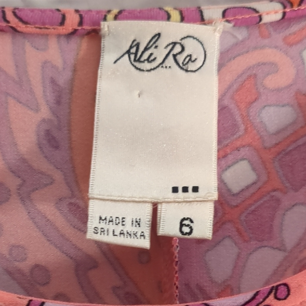 Ali Ro Pink and Purple Patterned Dress